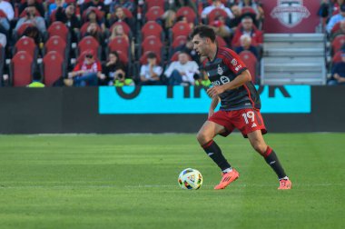 Toronto, ON, Kanada - 5 Ekim 2024: Kobe Franklin # 19 Toronto FC defans maçında Toronto FC (Kanada) - Inter Miami CF (ABD).