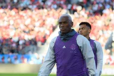 Toronto, ON, Kanada - 5 Ekim 2024: Deybi Flores # 20 orta saha Toronto FC portresi 2024 MLS Normal sezon maçı sırasında Toronto FC (Kanada) vs Miami CF (ABD).