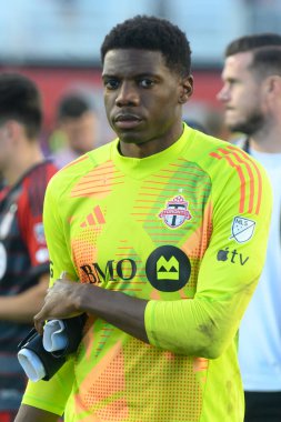 Toronto, ON, Kanada - 5 Ekim 2024: Sean Johnson # 1 kaleci Toronto FC 'nin 2024 MLS Normal sezon maçı sonrasında Toronto FC (Kanada) - Inter Miami CF (ABD).
