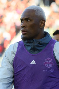 Toronto, ON, Kanada - 5 Ekim 2024: Deybi Flores # 20 orta saha Toronto FC portresi 2024 MLS Normal sezon maçı sırasında Toronto FC (Kanada) vs Miami CF (ABD).