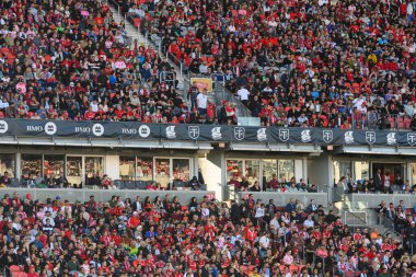 Toronto, ON, Kanada - 5 Ekim 2024: Tribünlerdeki seyirciler BMO Field 'da Toronto FC (Kanada) ve Inter Miami CF (ABD) arasındaki 2024 MLS Normal sezon maçını izliyorlar..