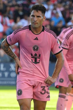 Toronto, ON, Kanada - 5 Ekim 2024: Franco Negri # 33 numaralı Miami FC defansı Toronto FC (Kanada) ile Miami CF (ABD) arasındaki 2024 MLS normal sezon maçına bakıyor.