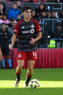 Toronto, ON, Kanada - 5 Ekim 2024: Alonso Coello # 14 orta saha oyuncusu Toronto FC (Kanada) vs. Miami CF (ABD) ile Toronto FC arasındaki 2024 MLS sezonunda.