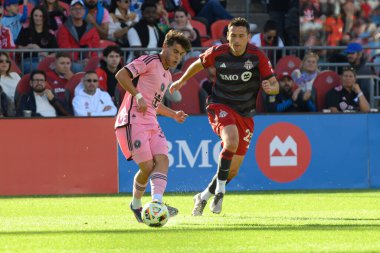 Toronto, ON, Kanada - 5 Ekim 2024: Noah Allen # 32 Inter Miami FC defansı ile Toronto FC (Kanada) - Inter Miami CF (ABD) - BMO Field 'da oynanan 2024 MLS normal sezon maçı ile.