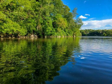 Yaz mevsimi boyunca Toronto, Kanada 'daki Humber Nehri' ne bakın.