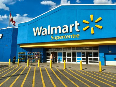 Toronto, ON, Kanada - 30 Nisan 2024: Amerika 'daki Walmart süpermarketinin logosu