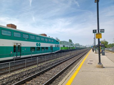 Etobikola, ON, Kanada 20 Ekim 2024: Mimico Go tren istasyonunun görüntüsü.