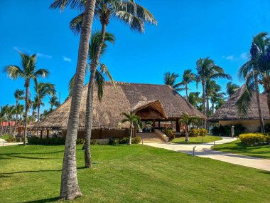 Playa del Carmen, Quintana Roo, Meksika - 20 Kasım 2024: Sonbahar sezonunda Barcelo Maya Oteli bölgesinde