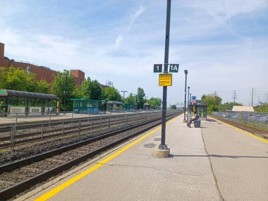 Etobikola, ON, Kanada 20 Ekim 2024: Mimico Go tren istasyonunun görüntüsü.