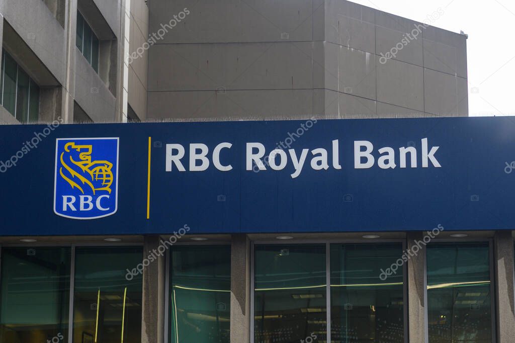 Toronto, ON, Canada  August3, 2024: The logo and brand sign of the Royal Bank of Canada..
