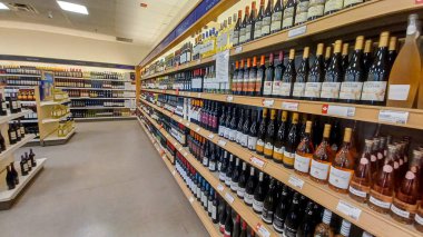 Toronto, ON, Canada -October 5, 2025: Interior view of the alcohol LCBO store in Toronto