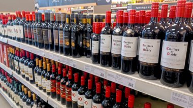 Toronto, ON, Canada -October 5, 2025: Interior view of the alcohol LCBO store in Toronto