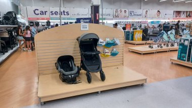 Toronto, ON, Canada - October 5 27, 2025: View the shelves with the toys in the Toys R Us store in Canada