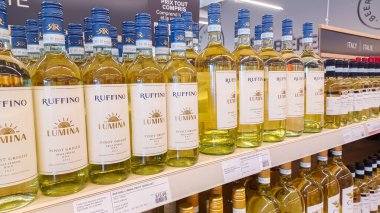 Toronto, ON, Canada -October 5, 2025: Interior view of the alcohol LCBO store in Toronto