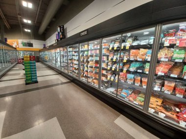 Toronto, ON, Canada - October 5, 2025: View of the dairy department aisle in the store.