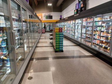 Toronto, ON, Canada - October 5, 2025: View of the dairy department aisle in the store.