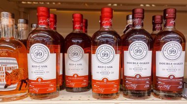 Toronto, ON, Canada -October 5, 2025: Interior view of the alcohol LCBO store in Toronto