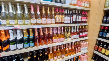 Toronto, ON, Canada -October 5, 2025: Interior view of the alcohol LCBO store in Toronto