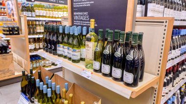 Toronto, ON, Canada -October 5, 2025: Interior view of the alcohol LCBO store in Toronto
