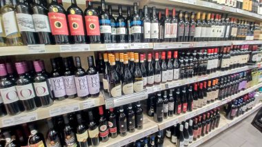 Toronto, ON, Canada -October 5, 2025: Interior view of the alcohol LCBO store in Toronto