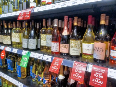 Toronto, ON, Canada - October 5, 2025: View of the liquor department aisle in the store.