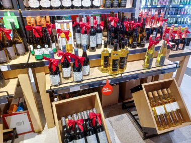Toronto, ON, Canada - October 5, 2025: View of the liquor department aisle in the store.