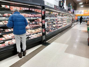 Toronto, ON, Canada - October 5, 2025: View of the grocery department aisle in the Canadian store.