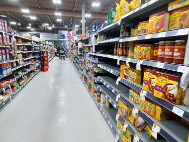 Toronto, ON, Canada - October 5, 2025: View of the grocery department aisle in the Canadian store.