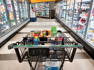 Toronto, ON, Canada - October 5, 2025: View of the grocery department aisle in the Canadian store.