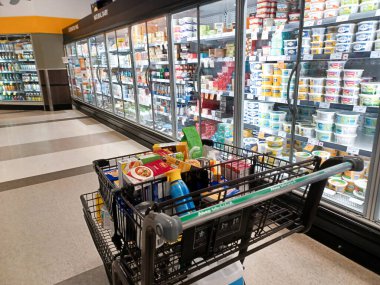 Toronto, ON, Canada - October 5, 2025: View of the grocery department aisle in the Canadian store.