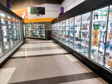 Toronto, ON, Canada - October 5, 2025: View of the grocery department aisle in the Canadian store.