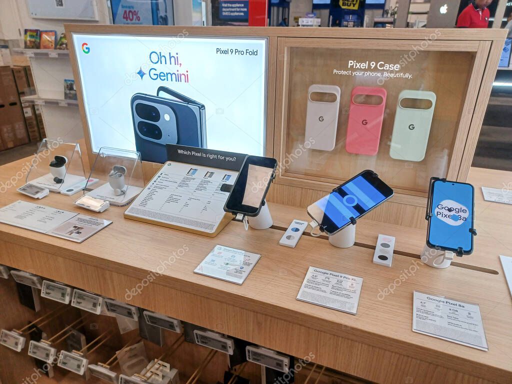 Toronto, ON, Canada - October 5, 2025: View the shelves with the electronics in the Best Buy store