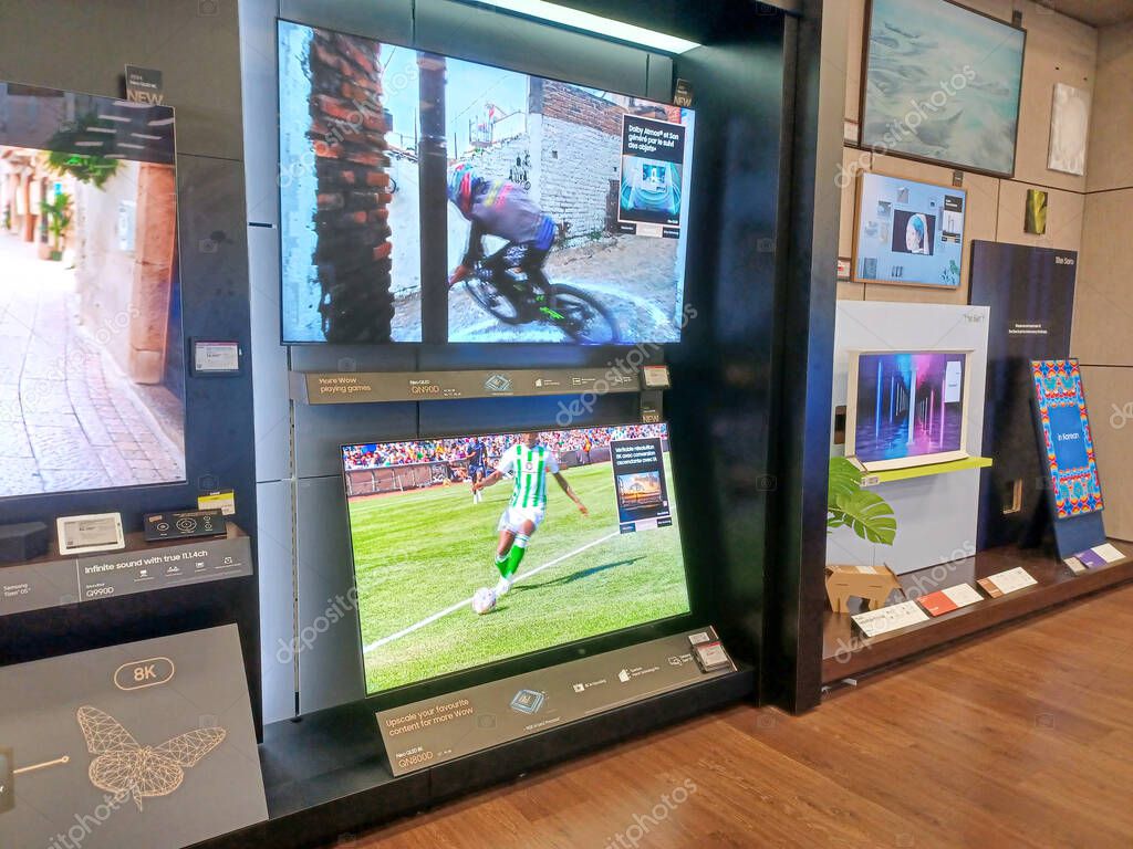 Toronto, ON, Canada - October 5, 2025: View the shelves with the electronics in the Best Buy store