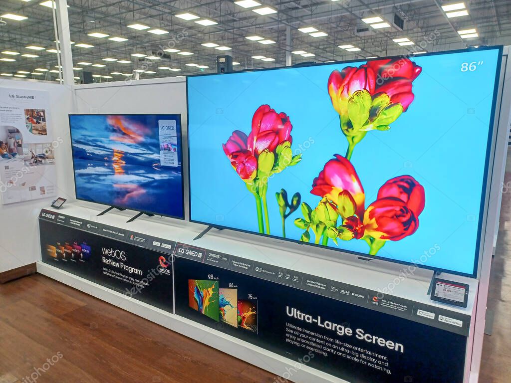 Toronto, ON, Canada - October 5, 2025: View the shelves with the electronics in the Best Buy store