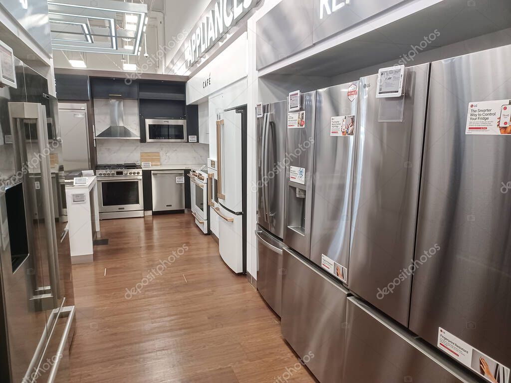 Toronto, ON, Canada - October 5, 2025: View the shelves with the electronics in the Best Buy store