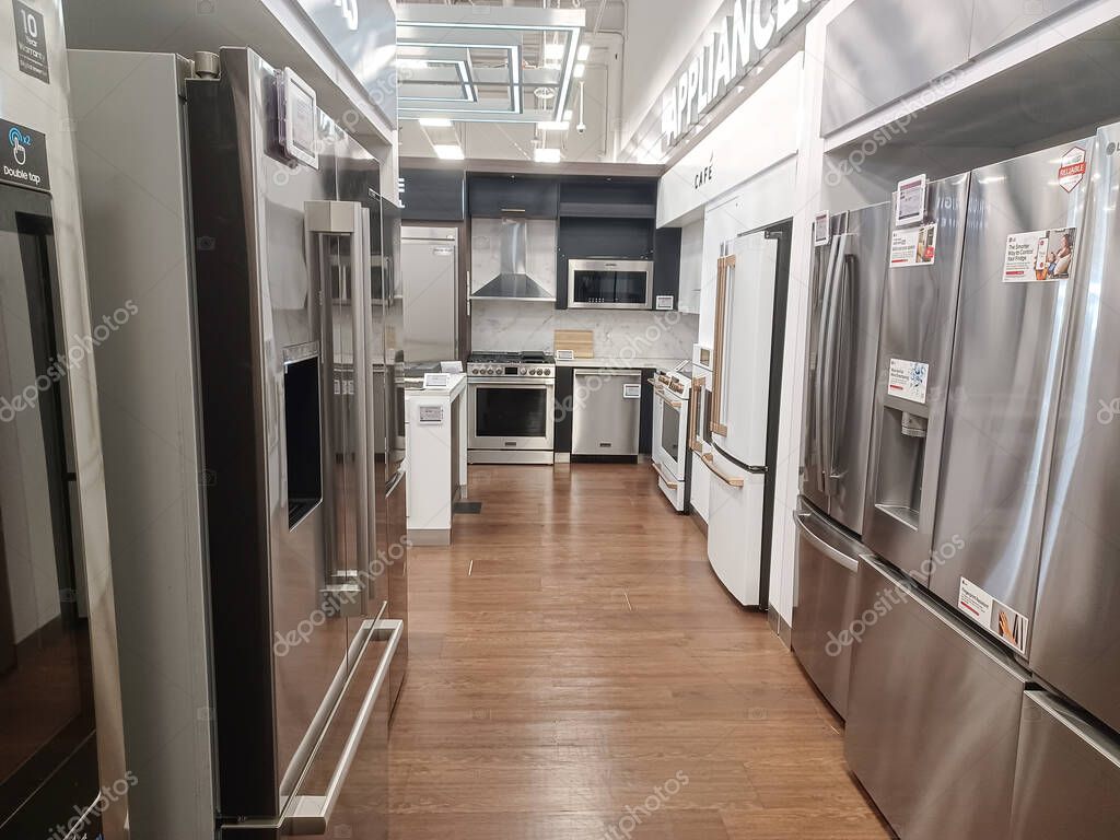 Toronto, ON, Canada - October 5, 2025: View the shelves with the electronics in the Best Buy store