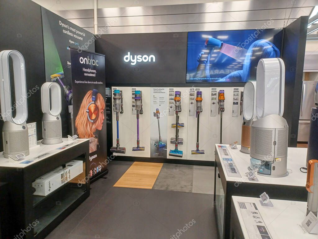 Toronto, ON, Canada - October 5, 2025: View the shelves with the electronics in the Best Buy store