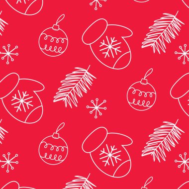 Kış Hikayesi Şablonu Kızıl Eldiven Ladin Karı