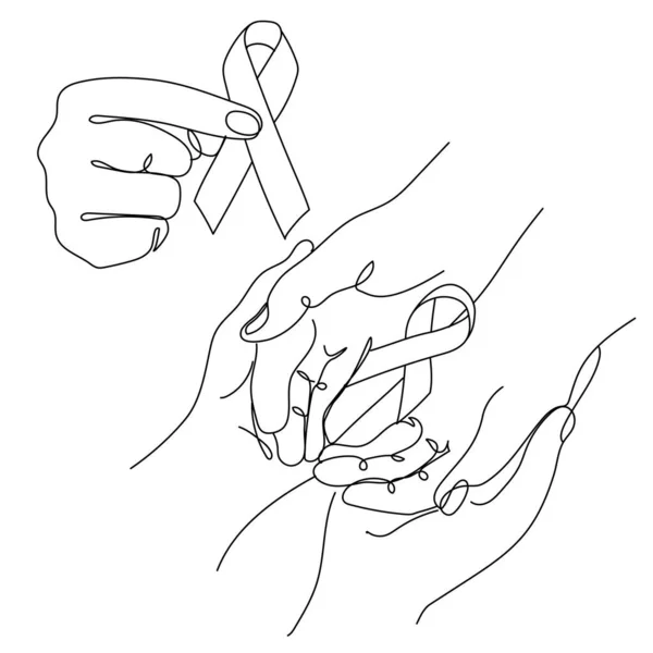 Hands Set World Cancer Day — Stockvector