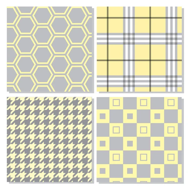 Checkered Geometric Yellow Grey Pattern — Image vectorielle