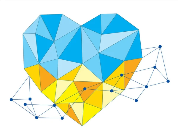 kalp Ukrayna bayrağı soyut geometrik şekiller