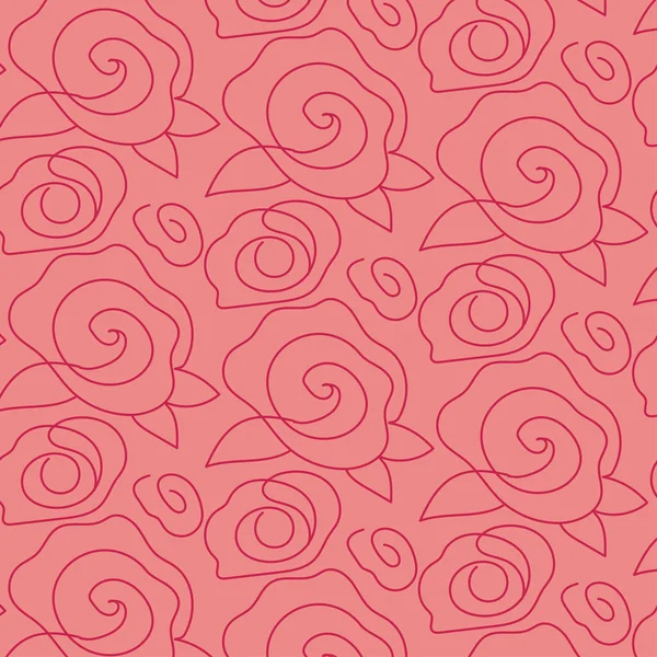 Seamless Pattern Pink Roses — Stock Vector