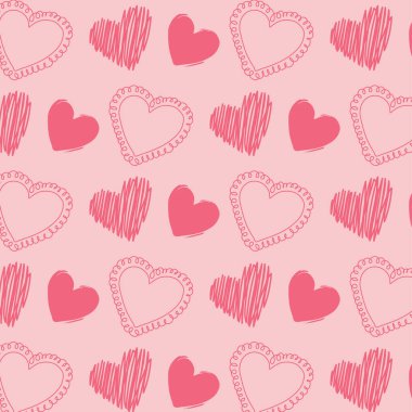 hart romantic drawing pink pattern