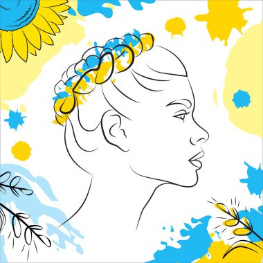 Ukraynalı kadın güzellik ve güç fırça zafer portresi