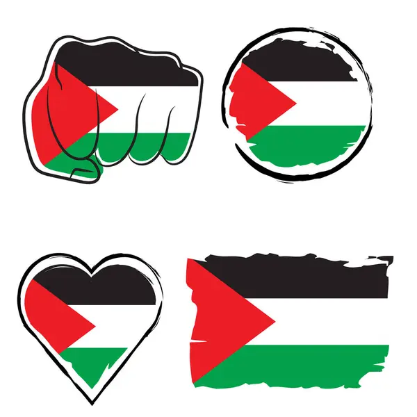 Флаг Палестины Устанавливает Традиционную Географию Стоковая Иллюстрация