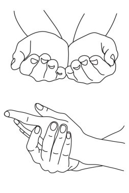 Çamaşır ipi manikür çiziyor.