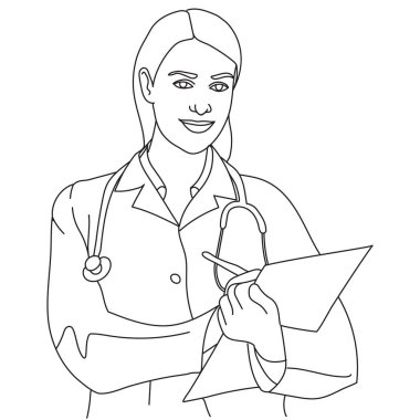 Beyaz önlüklü doktor kadın terapist.