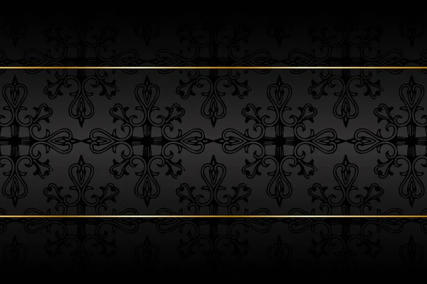 Vip Karte Schwarzer Hintergrund Mit Ornamenten Und Goldenen Elementen Abstrakter — Stockvektor