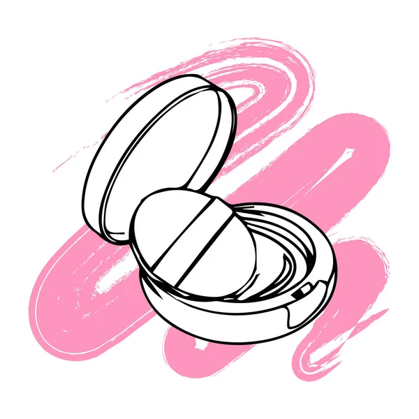 Boîte Poudre Dessinée Main Sur Coup Pinceau Doux Style Grunge — Image vectorielle