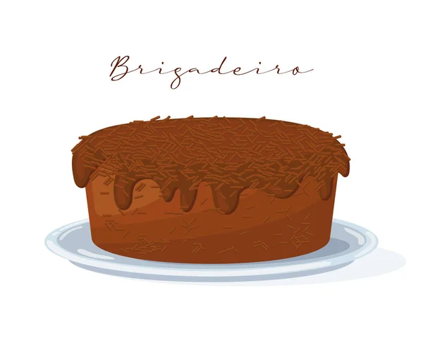 Brigadeiro Tårta Dessert Latinamerikansk Mat Brasilianskt Nationellt Kök Illustration Livsmedel — Stock vektor